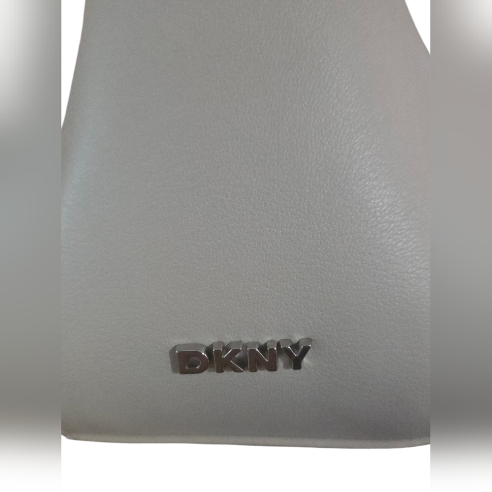 DKNY Miren Mini Satchel Off-white Woven Bag Detachable Silver Crossbody Chain - Picture 5 of 11